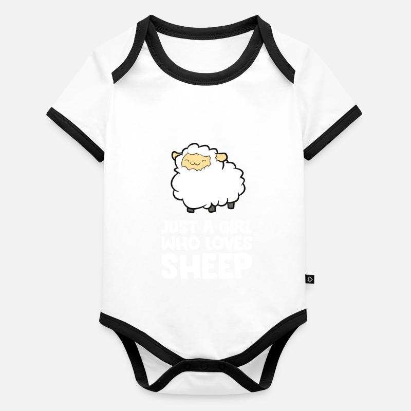 Juste un garçon qui aime les moutons Body Bébé bio contrasté manches courtes