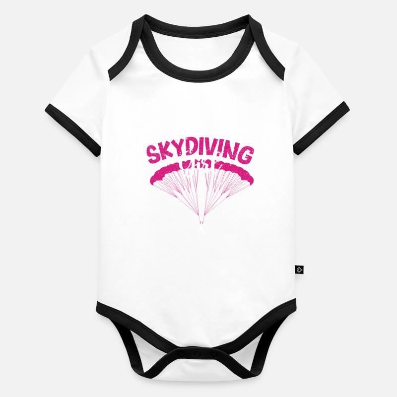 Parachutisme Filles Parachutistes Filles Body Bébé bio contrasté manches courtes