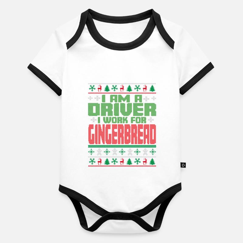 Fahrer Weihnachten Spruch Baby Bio-Kurzarm-Kontrastbody