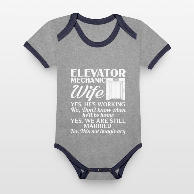 Elevator Elevator System Technician Woman Elevator Elevator Organic Baby Contrasting Bodysuit
