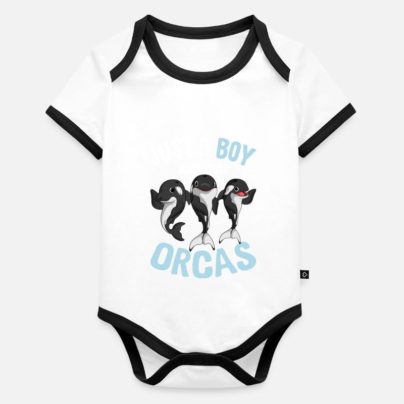 Orca Junge Baby Bio-Kurzarm-Kontrastbody