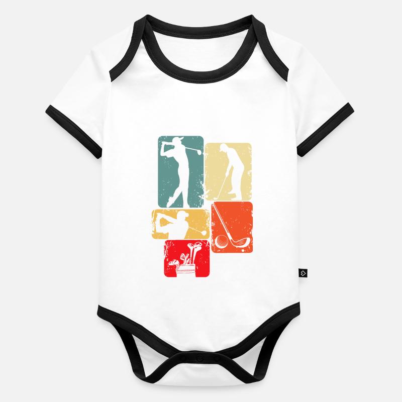 Golf golfeurs golfeurs enfants garçons Body Bébé bio contrasté manches courtes