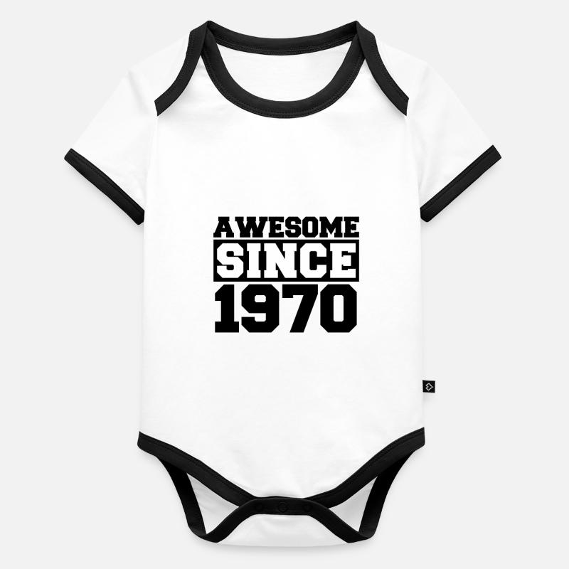 Awesome since 1970 Organic Baby Contrasting Bodysuit