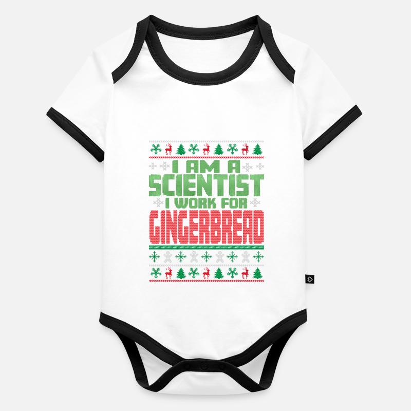 Dicton de Noël des scientifiques Body Bébé bio contrasté manches courtes