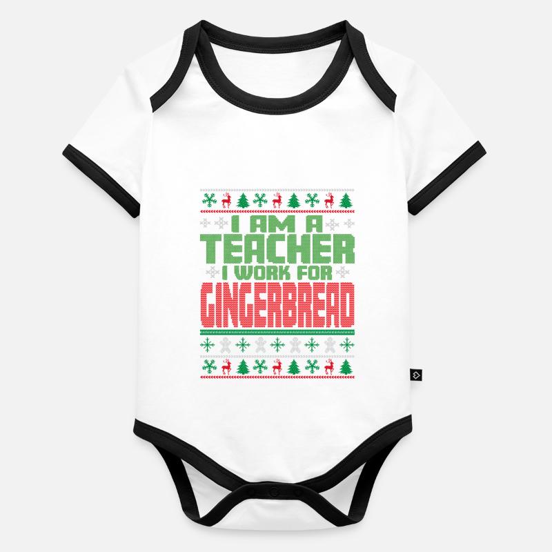 Lehrer Weihnachten Spruch Baby Bio-Kurzarm-Kontrastbody