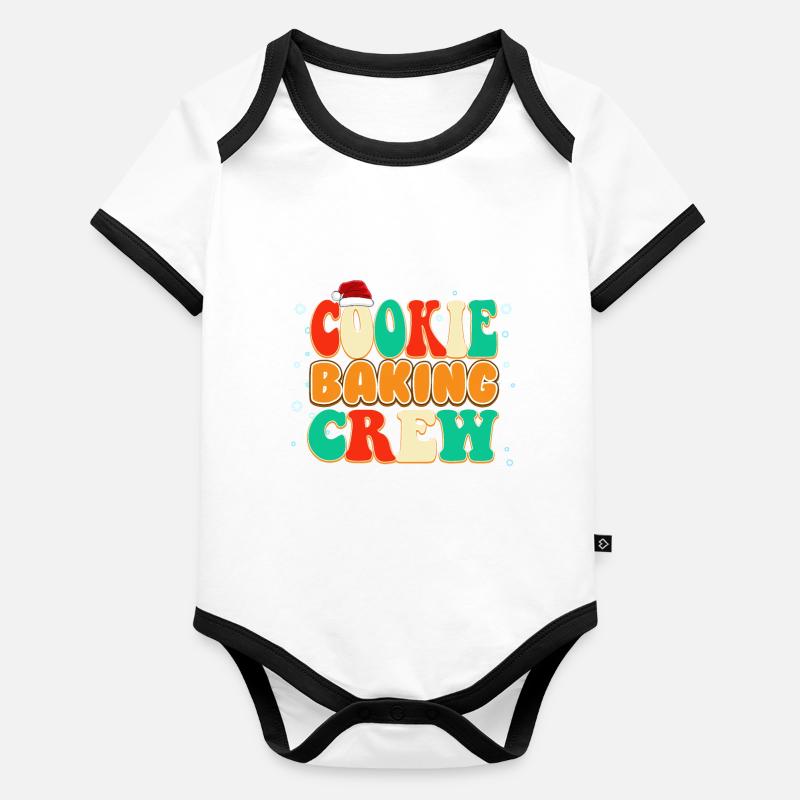 Vintage Farbe Weihnachtsplätzchen Backen Crew Baby Bio-Kurzarm-Kontrastbody