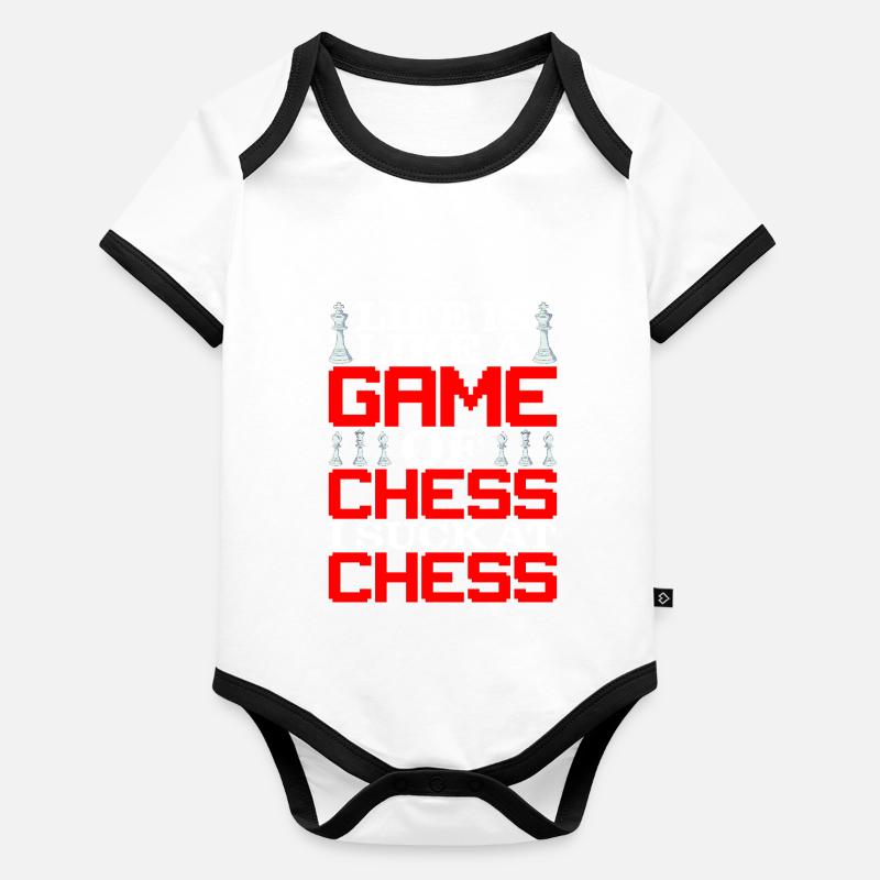 La vie est comme une partie d’échecs, je suce aux échecs Body Bébé bio contrasté manches courtes