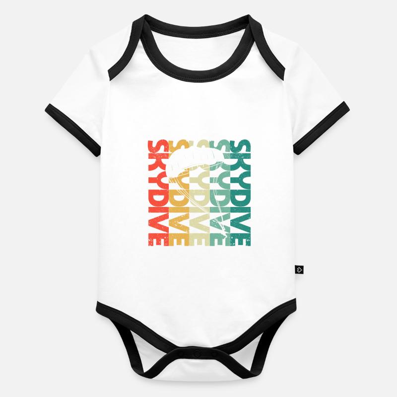 Cas d’amoureux de parachutisme drôle de parachutisme Body Bébé bio contrasté manches courtes