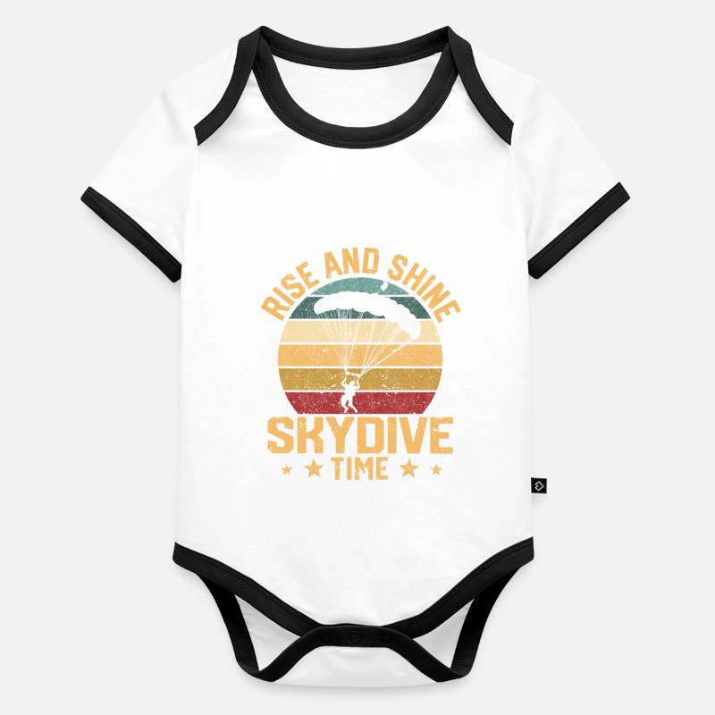Funny Skydiving Lover Fallschirm Rise And Shine Baby Bio-Kurzarm-Kontrastbody