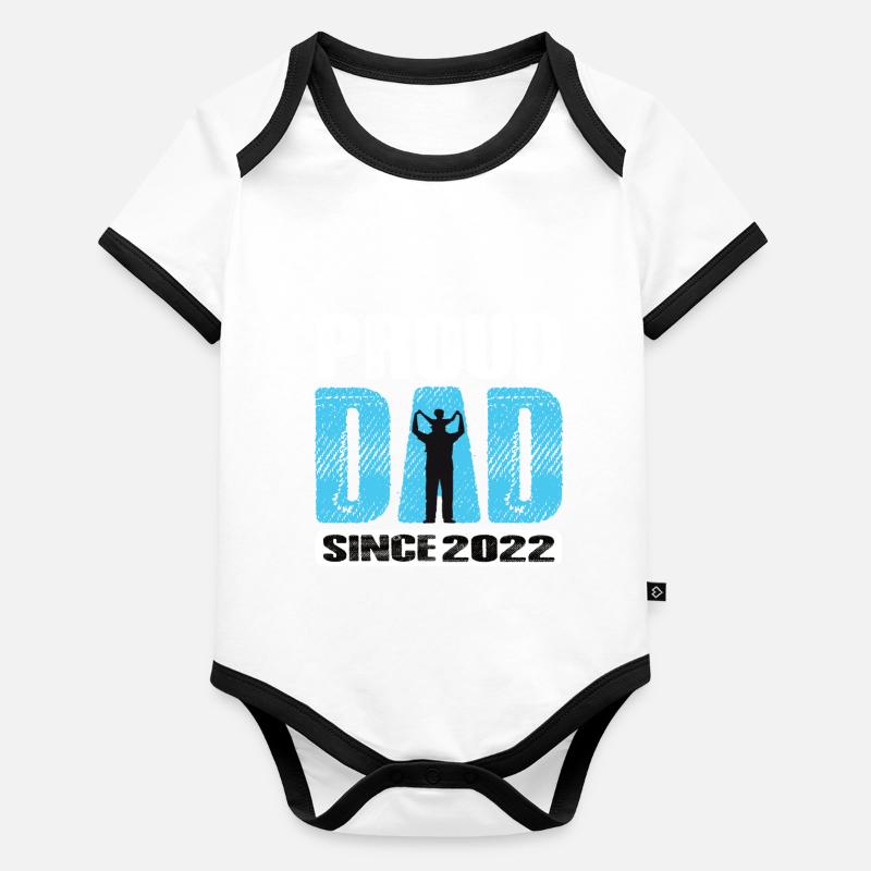 Fier papa depuis 2022 Body Bébé bio contrasté manches courtes