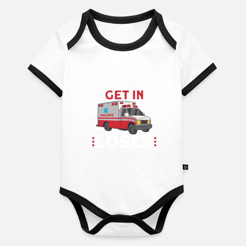 Paramedic First Responder Ambulance Driver Organic Baby Contrasting Bodysuit