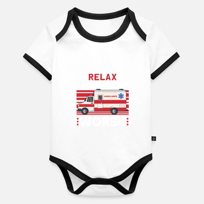 Paramedic First Responder Ambulance Driver Organic Baby Contrasting Bodysuit
