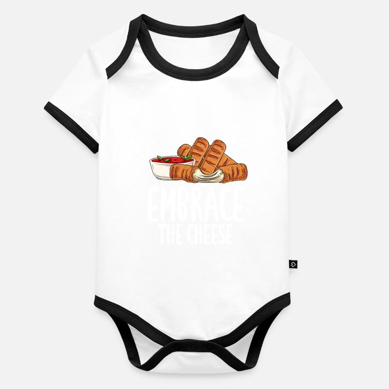 Umarmen Sie den Käse Baby Bio-Kurzarm-Kontrastbody