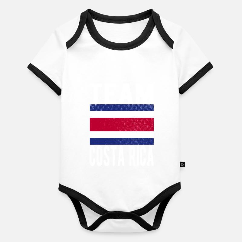 Drapeau du Costa Rica Body Bébé bio contrasté manches courtes
