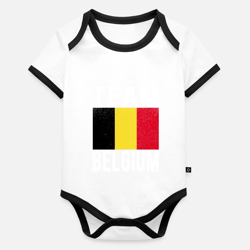 Belgium Flag Organic Baby Contrasting Bodysuit