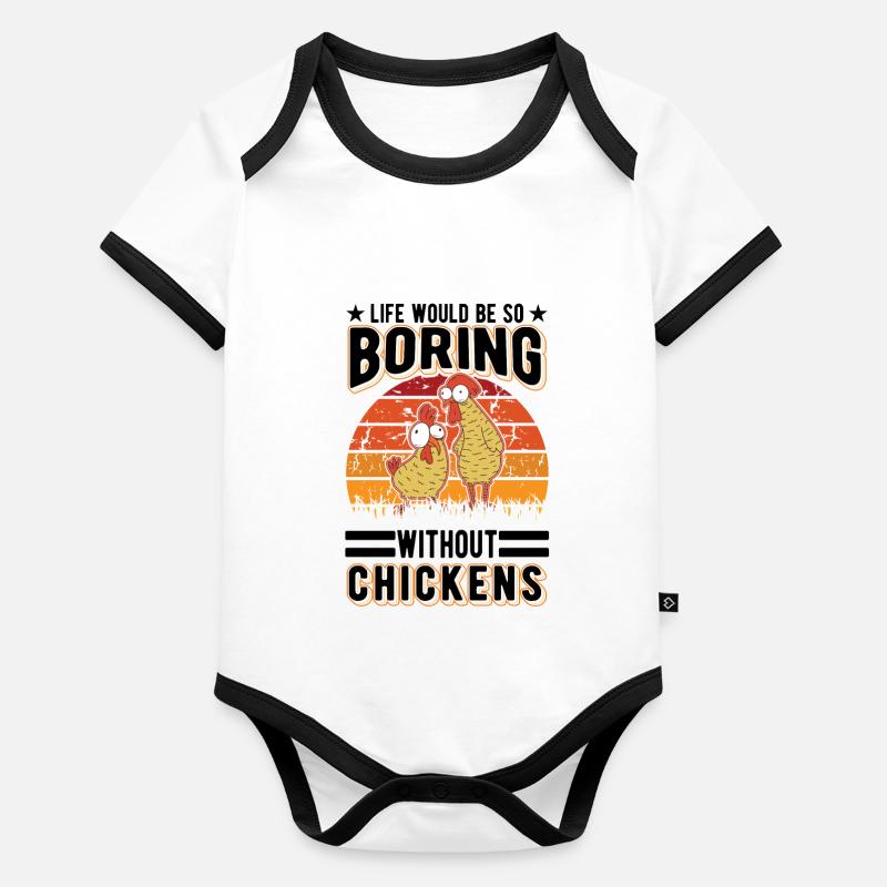 Chickens Chicken Farming Chicken Farmer Organic Baby Contrasting Bodysuit