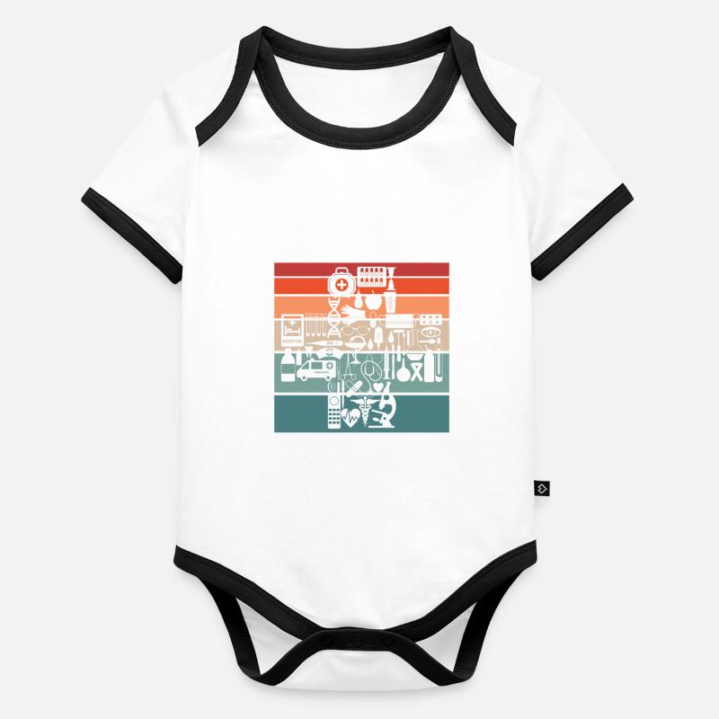 Infirmier Body Bébé bio contrasté manches courtes