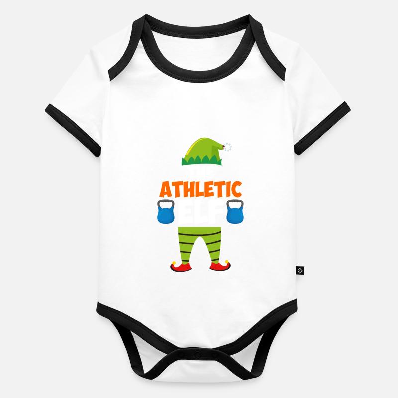 L’athlétisme elfe de Noël Athlétisme Body Bébé bio contrasté manches courtes