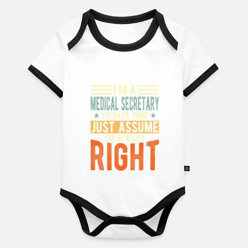 Assistant médical Body Bébé bio contrasté manches courtes