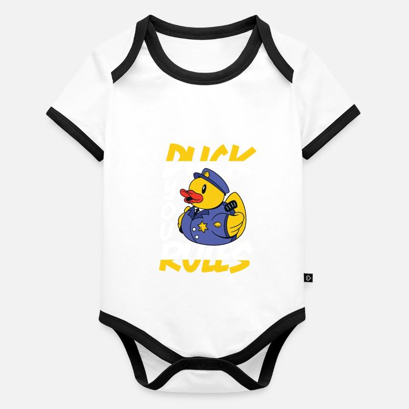 Rubber Duck Ducks Bird Hunt Duck lover Gift Idea Baby Bio-Kurzarm-Kontrastbody