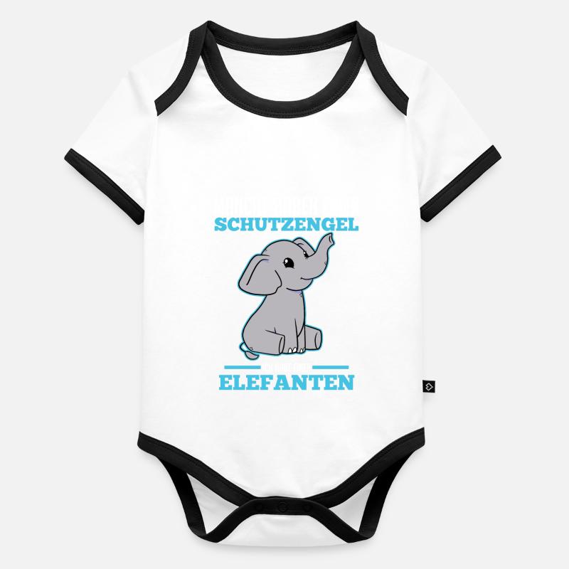 Dickhäuter Rüsseltier Elefant Baby Bio-Kurzarm-Kontrastbody