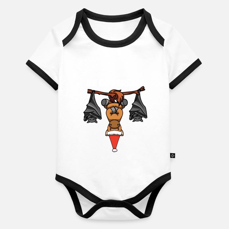 Soyez différent Pony Bat Père Noël Body Bébé bio contrasté manches courtes