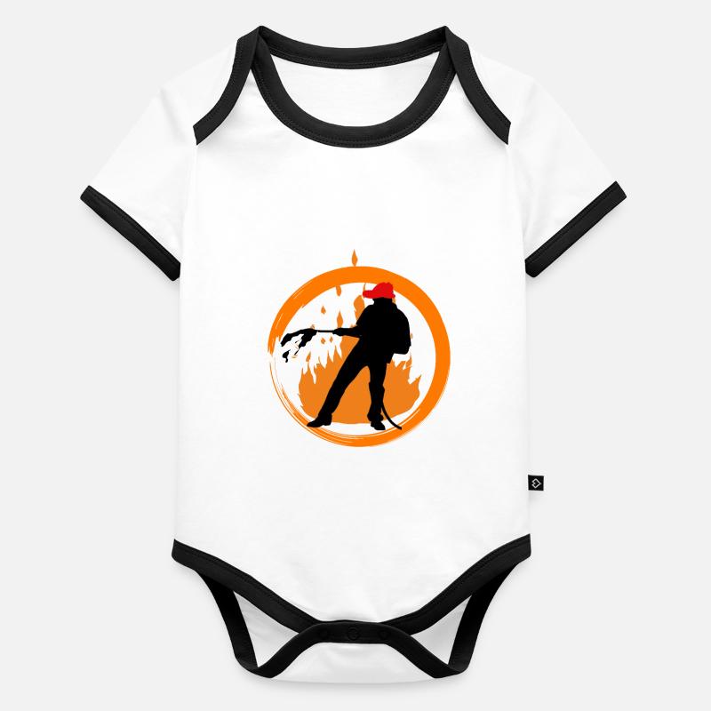 Fireman Organic Baby Contrasting Bodysuit