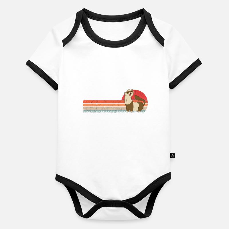 Ferret Retro Weasel Vintage Body Bébé bio contrasté manches courtes