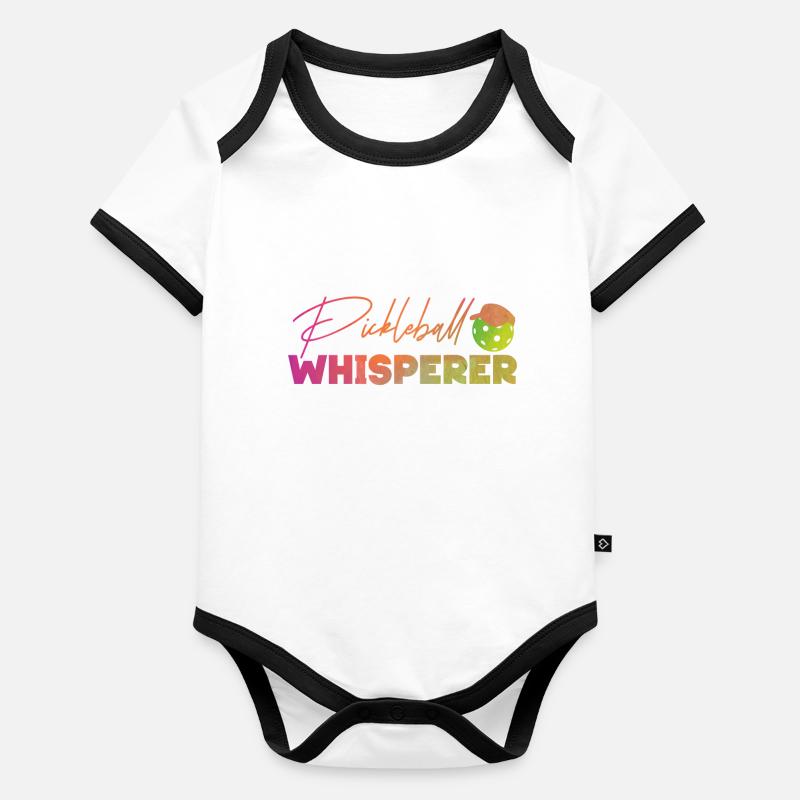 Pickleball Aquarelle Pickleball Body Bébé bio contrasté manches courtes