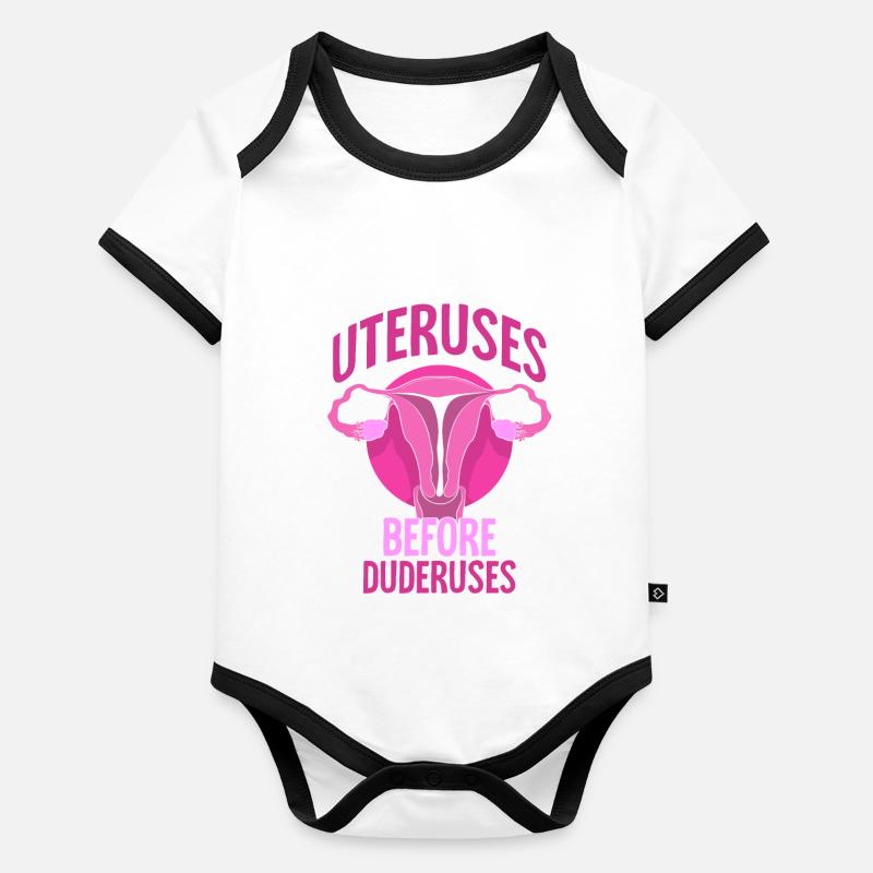Uteruses Before Duderuses Baby Bio-Kurzarm-Kontrastbody