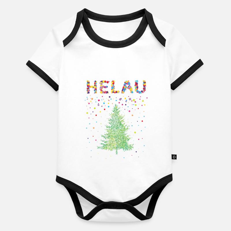 Helau Carnaval Kölsch Jours de Noël Arbre de Noël Body Bébé bio contrasté manches courtes