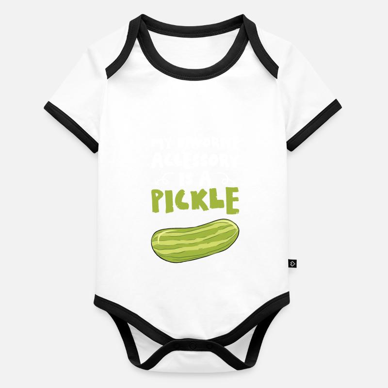 Mon accessoire préféré est un cornichon Body Bébé bio contrasté manches courtes