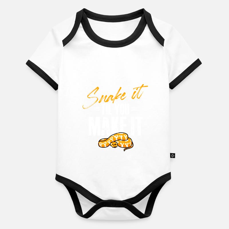 snake it until you make it Design for a snakes Baby Bio-Kurzarm-Kontrastbody