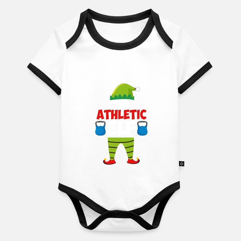 L’athlétisme elfe de Noël Athlétisme Body Bébé bio contrasté manches courtes