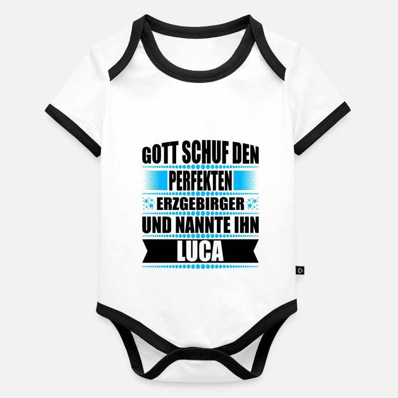 Erzgebirge Mann Namen Sachsen Luca Baby Bio-Kurzarm-Kontrastbody