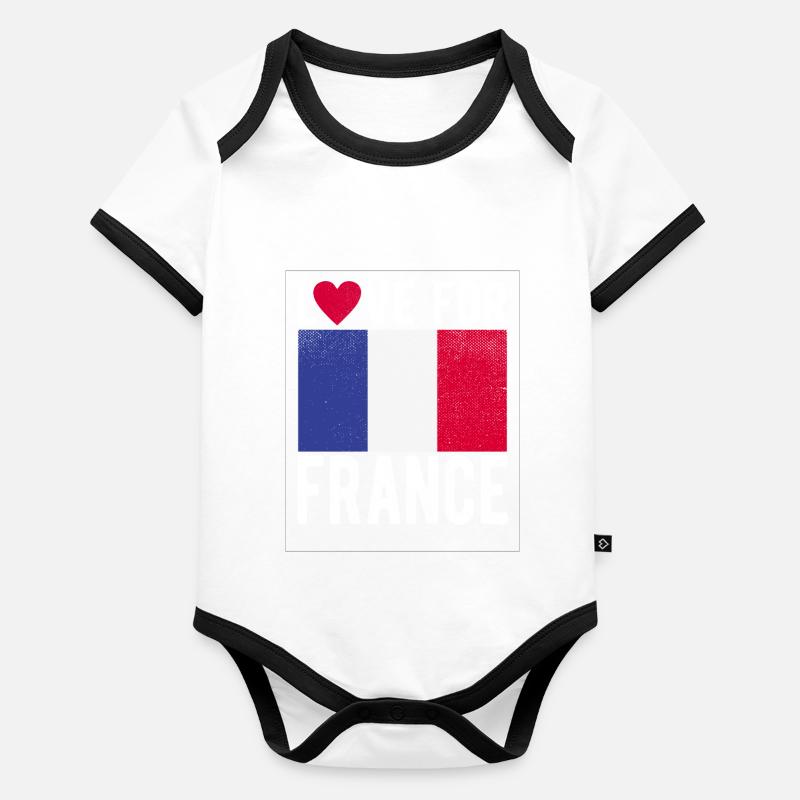 Français drapeau Body Bébé bio contrasté manches courtes