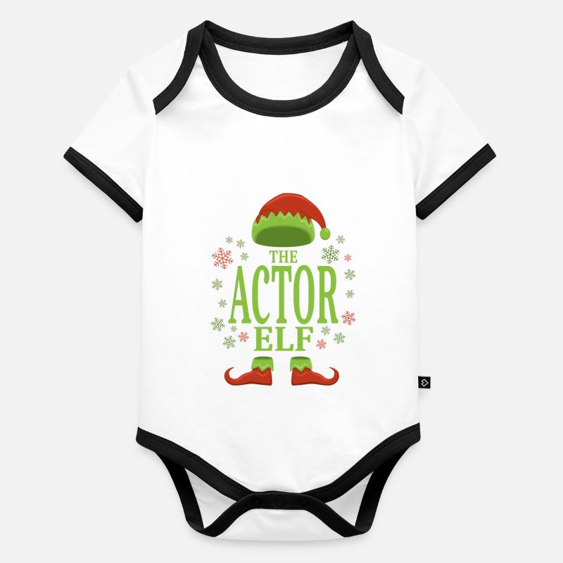 Schauspieler Weihnachtself Baby Bio-Kurzarm-Kontrastbody