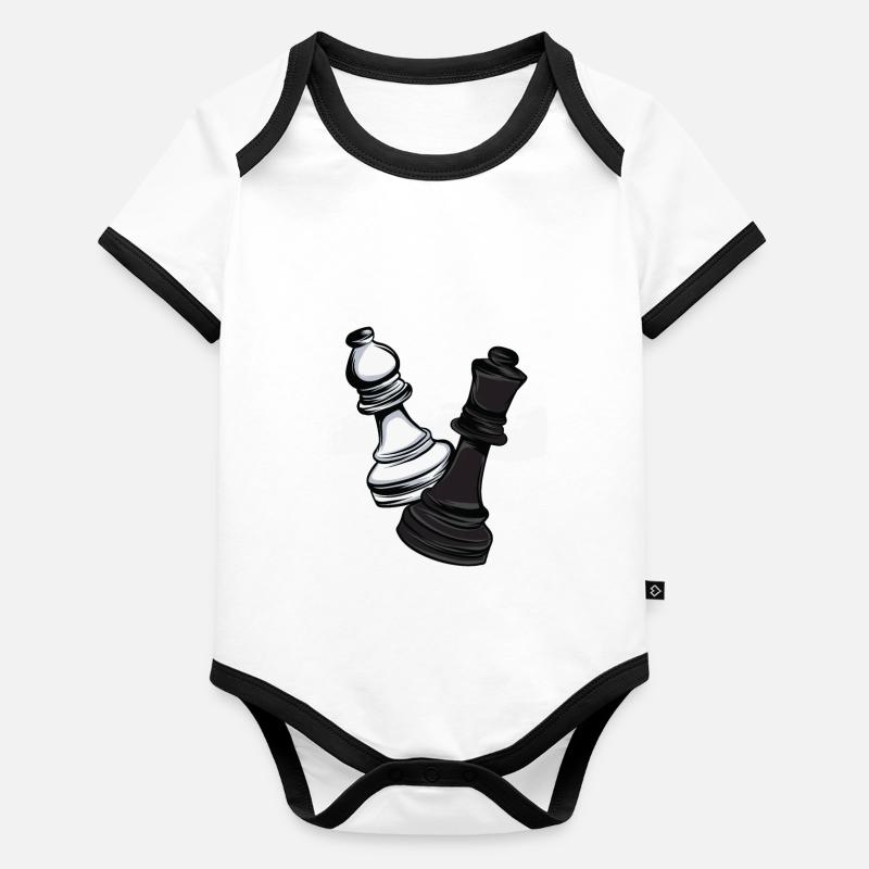 Dames de coureur d’échecs Body Bébé bio contrasté manches courtes