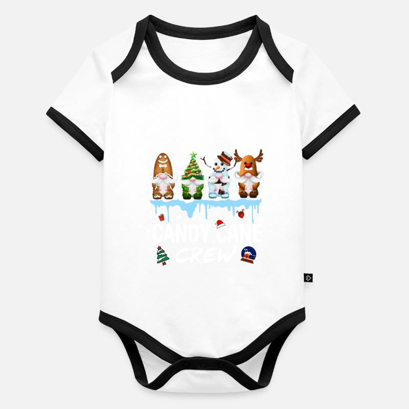 Candy Cane Crew Organic Baby Contrasting Bodysuit