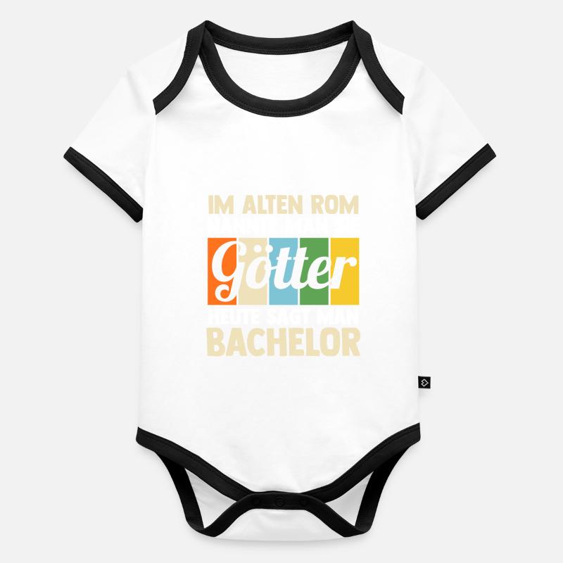 Student Akademiker Uni Abschlussfeier Bachelor Baby Bio-Kurzarm-Kontrastbody