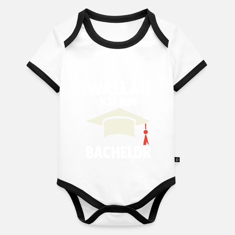 Student Akademiker Uni Abschlussfeier Bachelor Baby Bio-Kurzarm-Kontrastbody