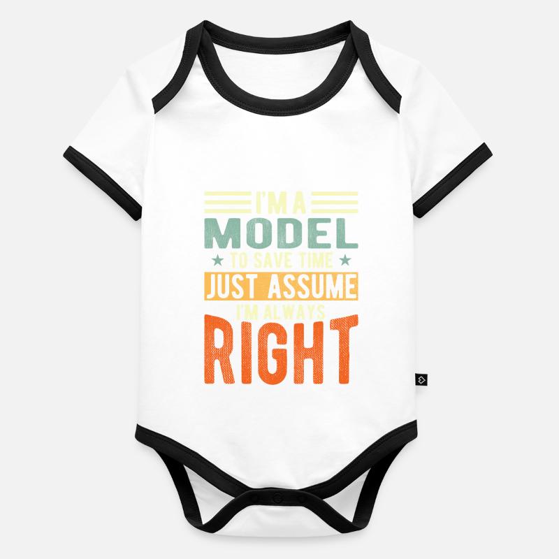 Model Organic Baby Contrasting Bodysuit
