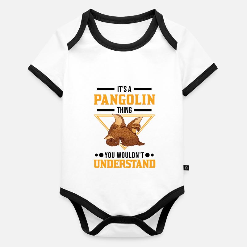 Pangolin Ding Schuppentier Baby Bio-Kurzarm-Kontrastbody