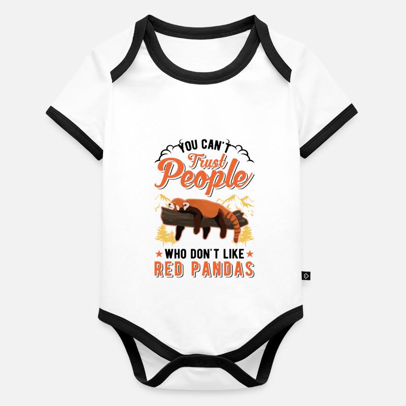 Red Panda Cadeau Chat Ours Body Bébé bio contrasté manches courtes