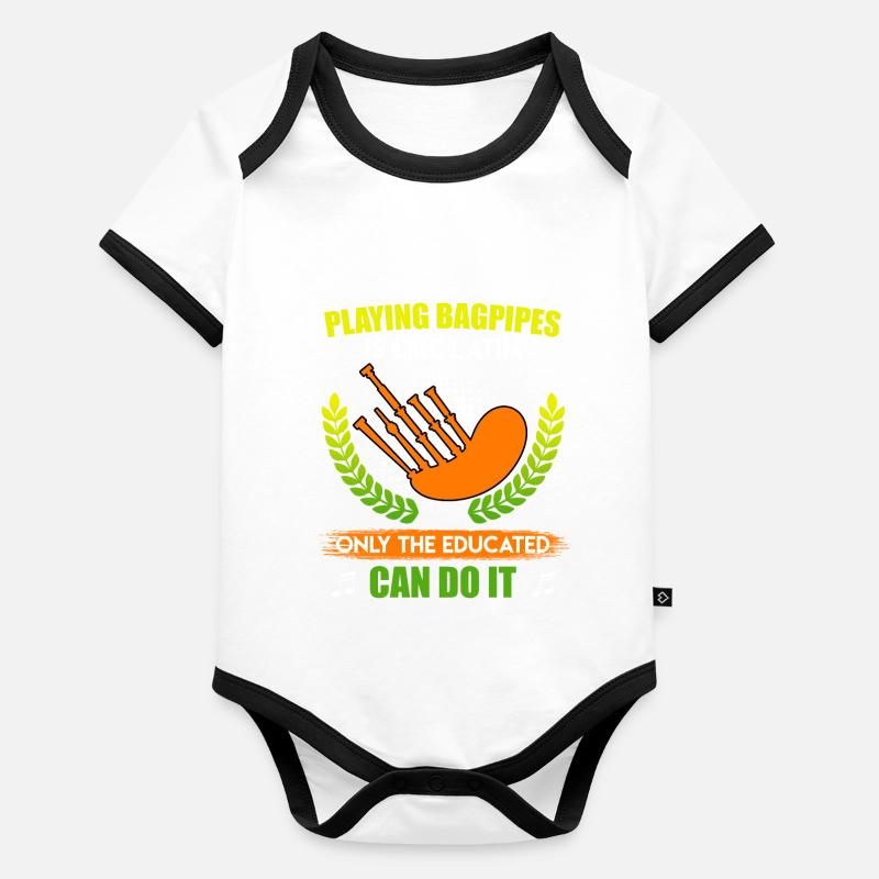 How Latin only educated people play bagpipes Organic Baby Contrasting Bodysuit