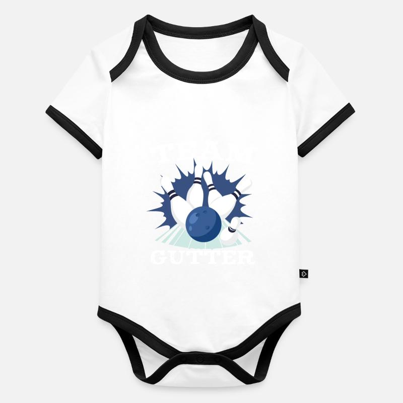Équipe Gutter | Drôle de bowling Body Bébé bio contrasté manches courtes