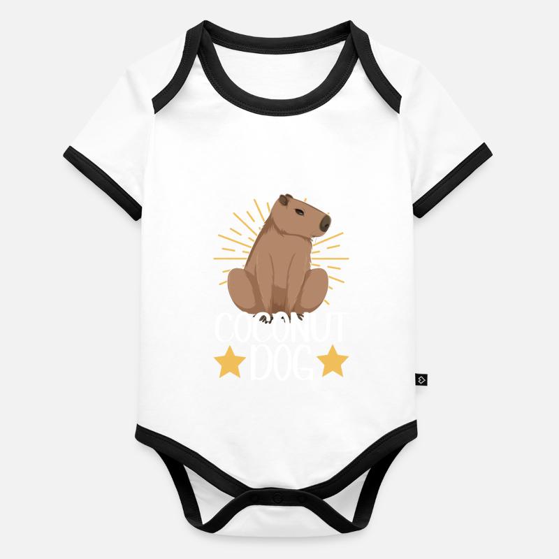 Capybara Wasserschwein Body Bébé bio contrasté manches courtes