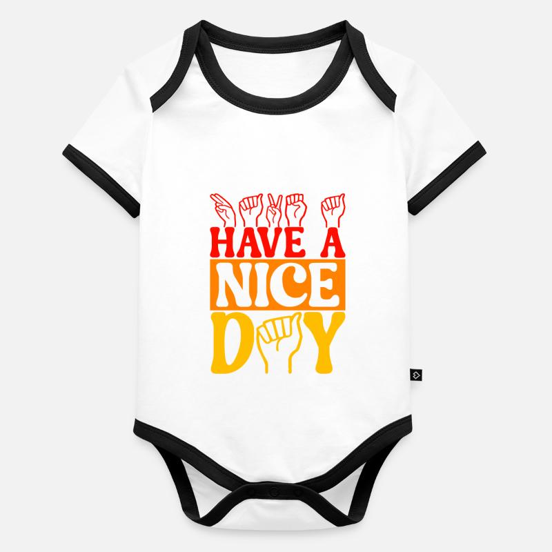 Deaf Deaf Mute Deaf Organic Baby Contrasting Bodysuit