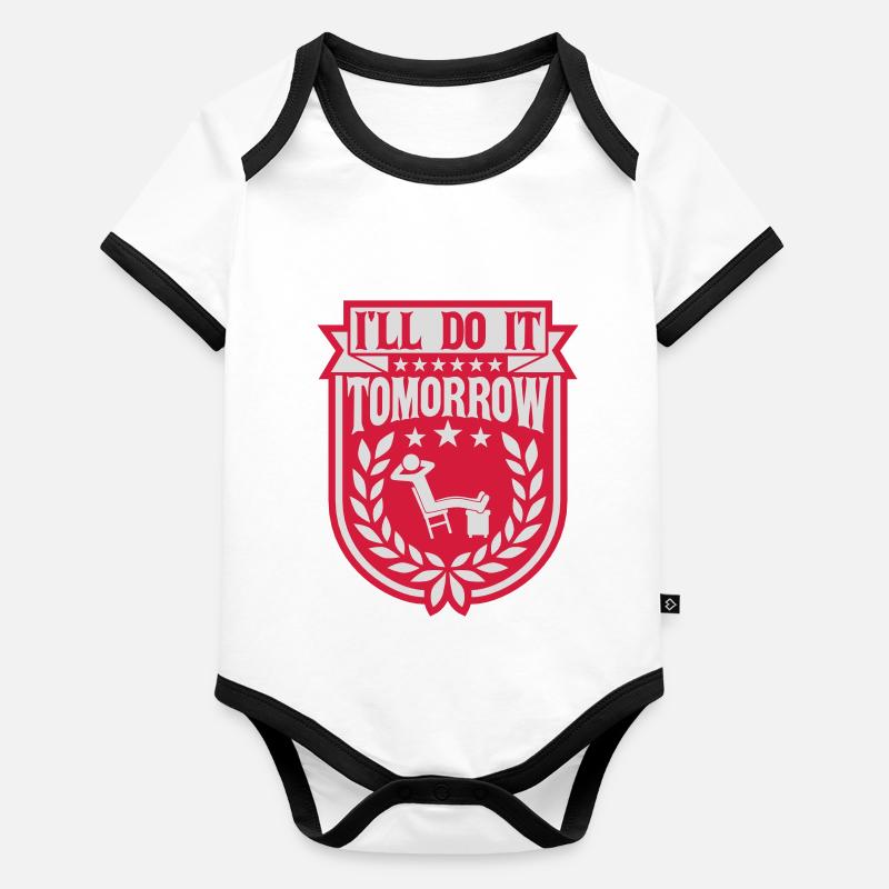 do it tomorrow quote Organic Baby Contrasting Bodysuit