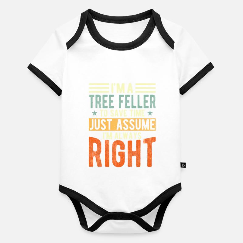 Faller d’arbre Body Bébé bio contrasté manches courtes